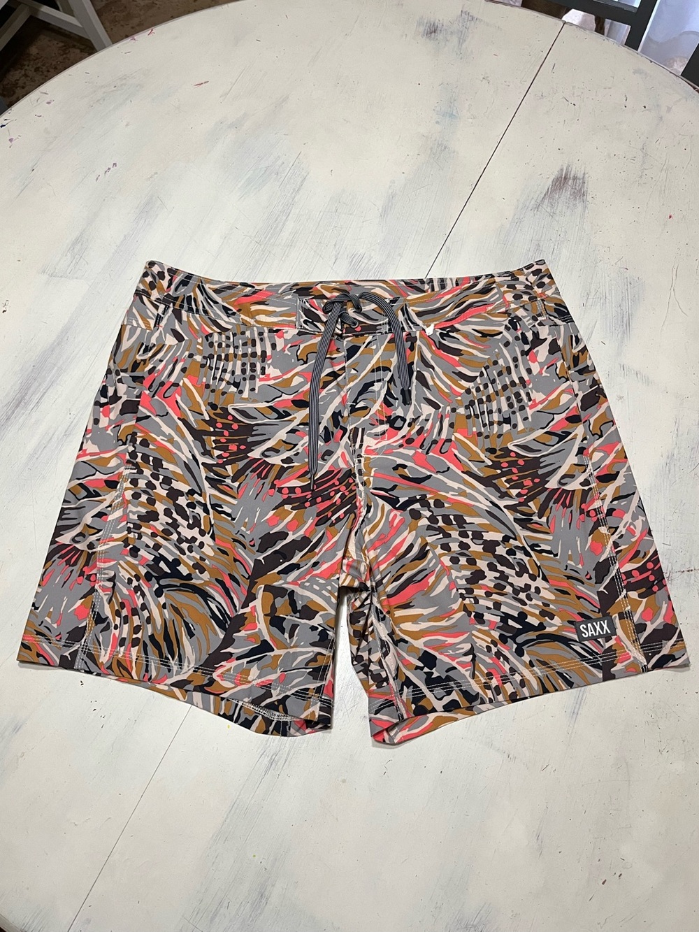 Saxx Ballpark Pouch Betawave 2n1 Boardie 17” Men’s Swim Trunks Sz 36